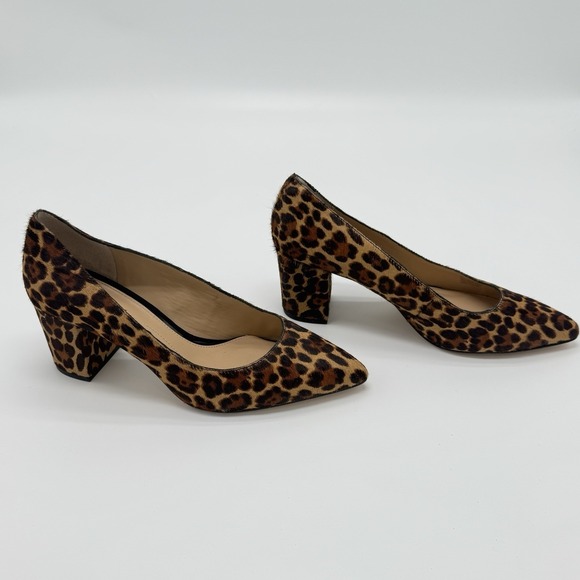 Gianni Bini Women's Heels Size 9M Leopard Print Leather/ Dyed Fur - Picture 3 of 12